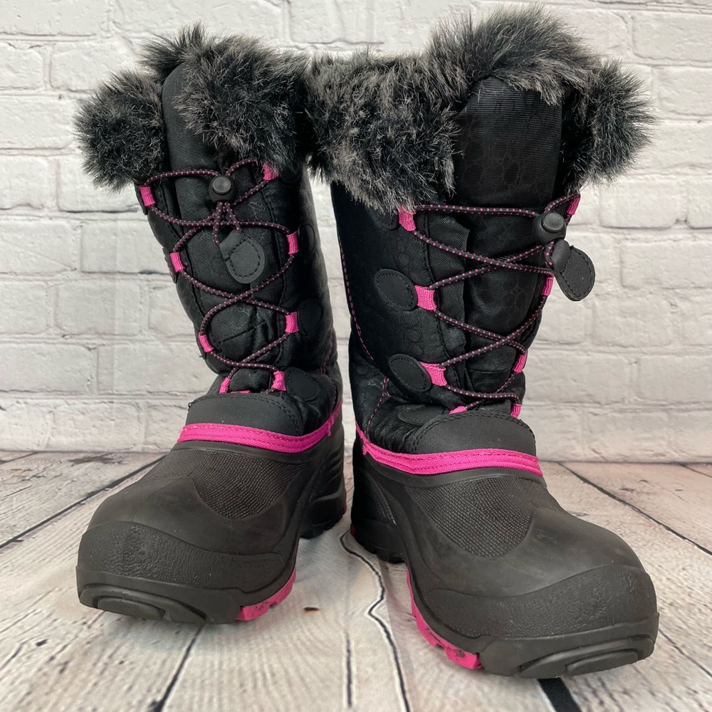 Kamik Girl’s SnowGypsy Snowboots Faux Fur Black Pink Big girl | Size 4